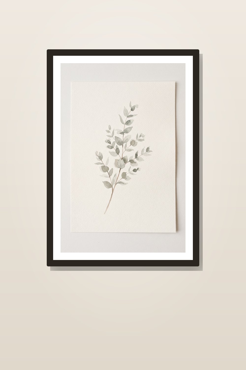 Neutral Fall Wall Art Printable Set — Minimalist Thanksgiving Table Botanical Prints, Wheat & Eucalyptus Digital Gallery Wall Decor — styled in a room