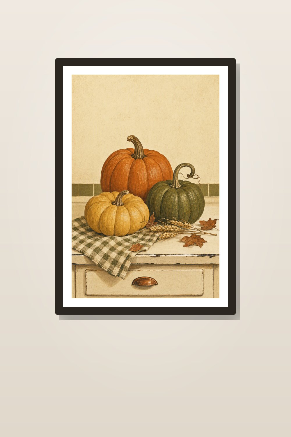 Retro Fall Kitchen Wall Art Printable Set, Vintage Harvest Kitchen Prints