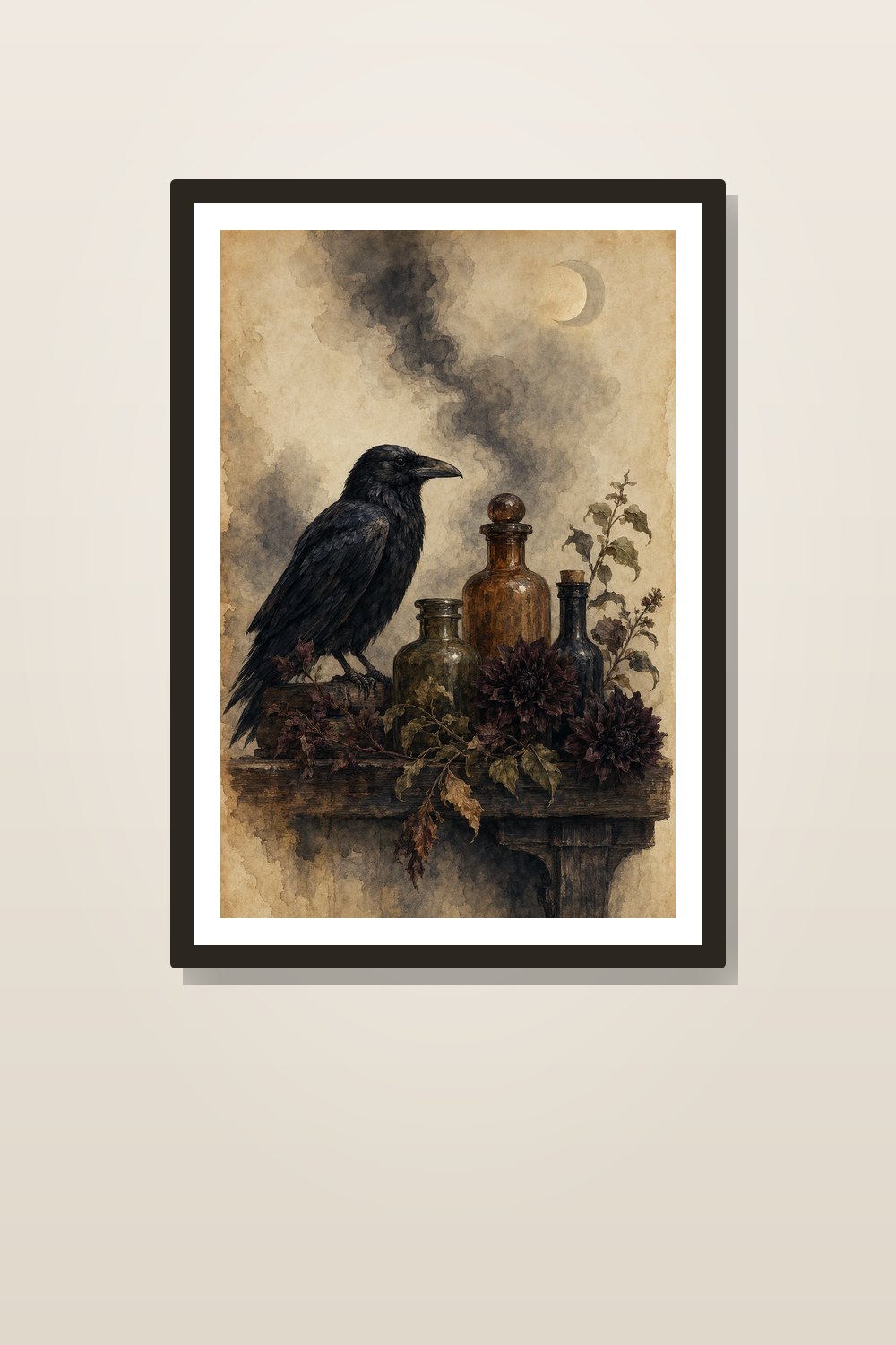 Witchy Apothecary Wall Art Printable Set, Dark Academia Halloween Decor