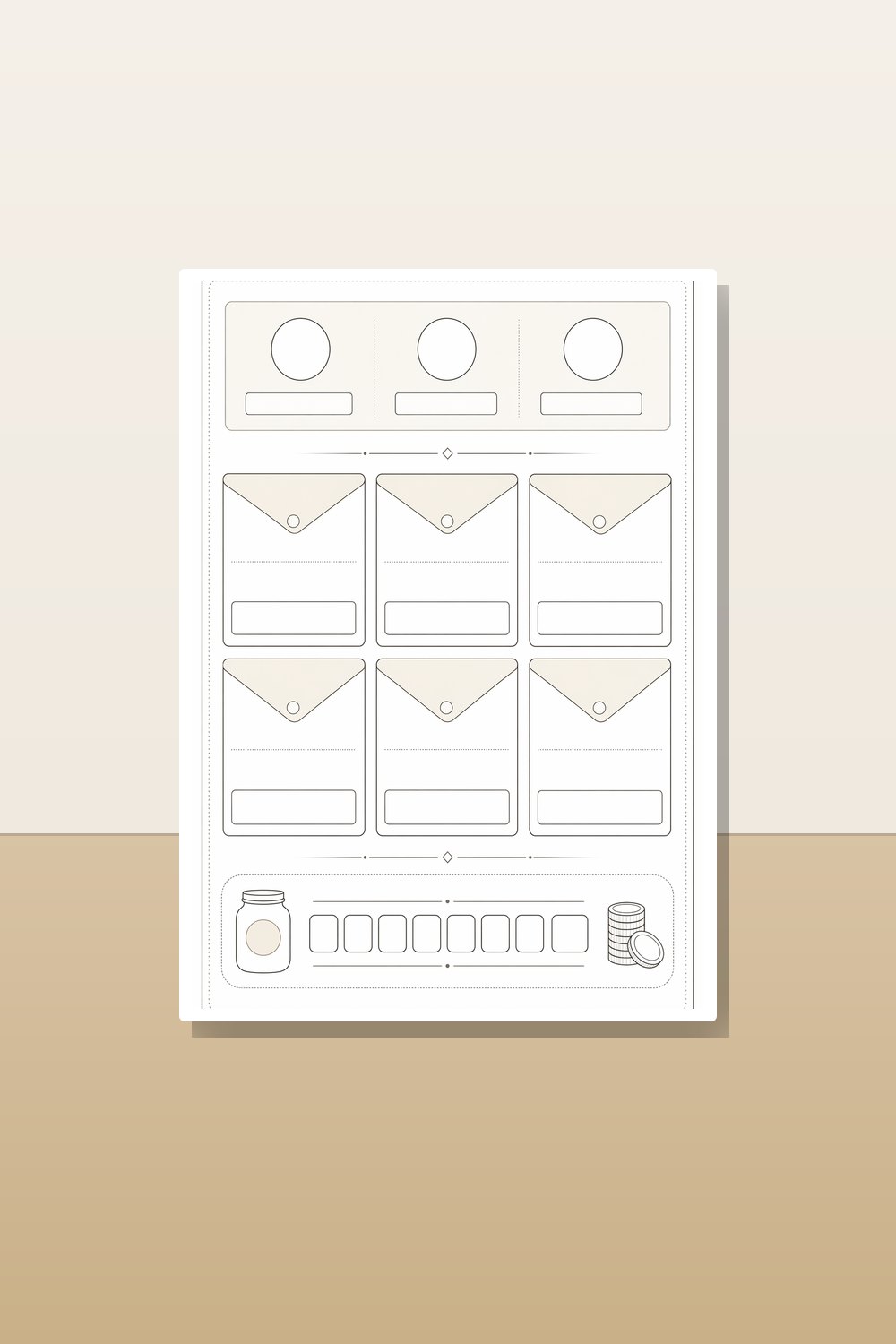 Minimalist Budget Binder Printable PDF Set, Cash Envelope Tracker Printable, Sinking Fund & Debt Payoff Binder Inserts