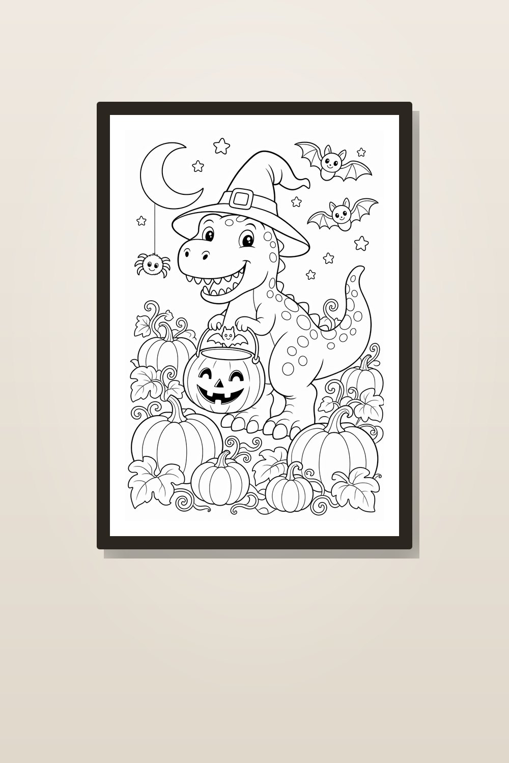 Dinosaur Halloween Coloring Pages Printable | Spooky Cute Dino PDF Pack for Kids Ages 4–8