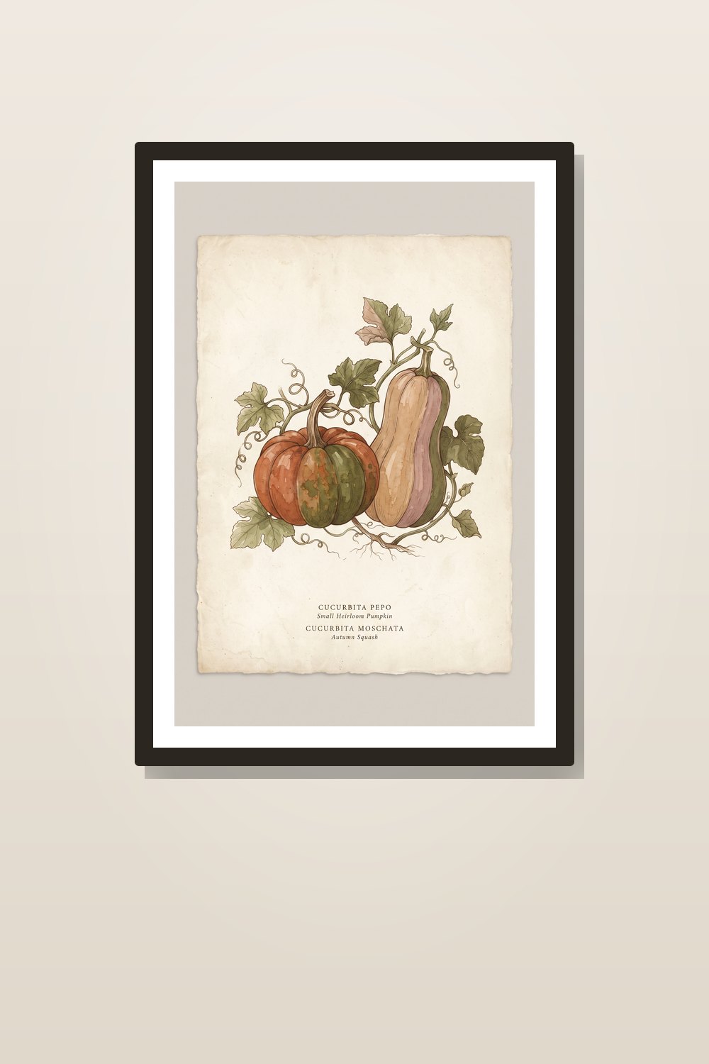 Autumn Kitchen Wall Art Set - Vintage Fall Botanical Prints Printable, Cozy Farmhouse Gallery Wall Decor, Rust & Olive (5-Piece Bundle) — styled in a room