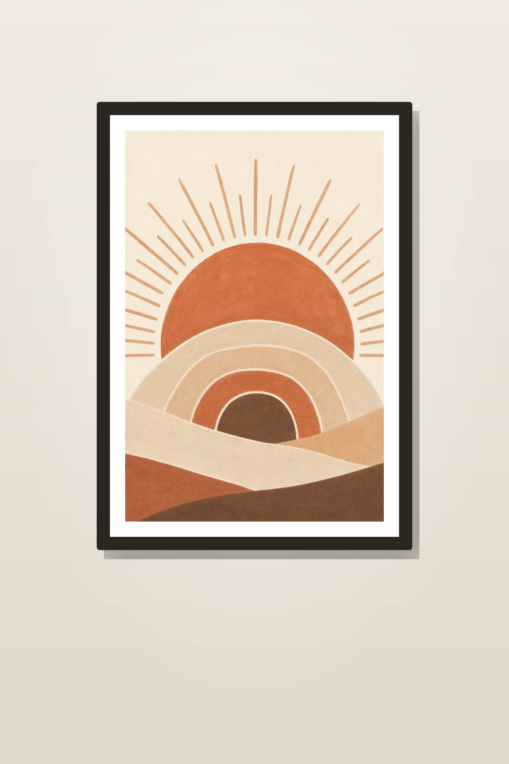 Boho Neutral Nursery Wall Art Set of 6, Printable Beige Nursery Decor, Rainbow Sun Moon Abstract Arch, Gender Neutral Baby Room Prints