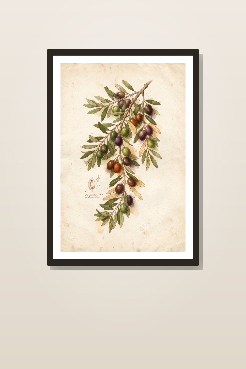 Spanish Kitchen Wall Art Set - Vintage Olive Branch & Terracotta Printable Decor — styled in a room