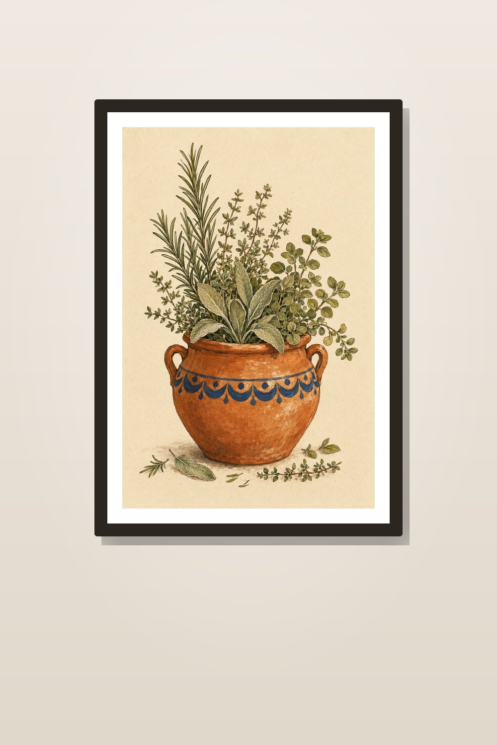 Spanish Hacienda Kitchen Wall Art Printable Set, Mediterranean Botanical Cocina Decor