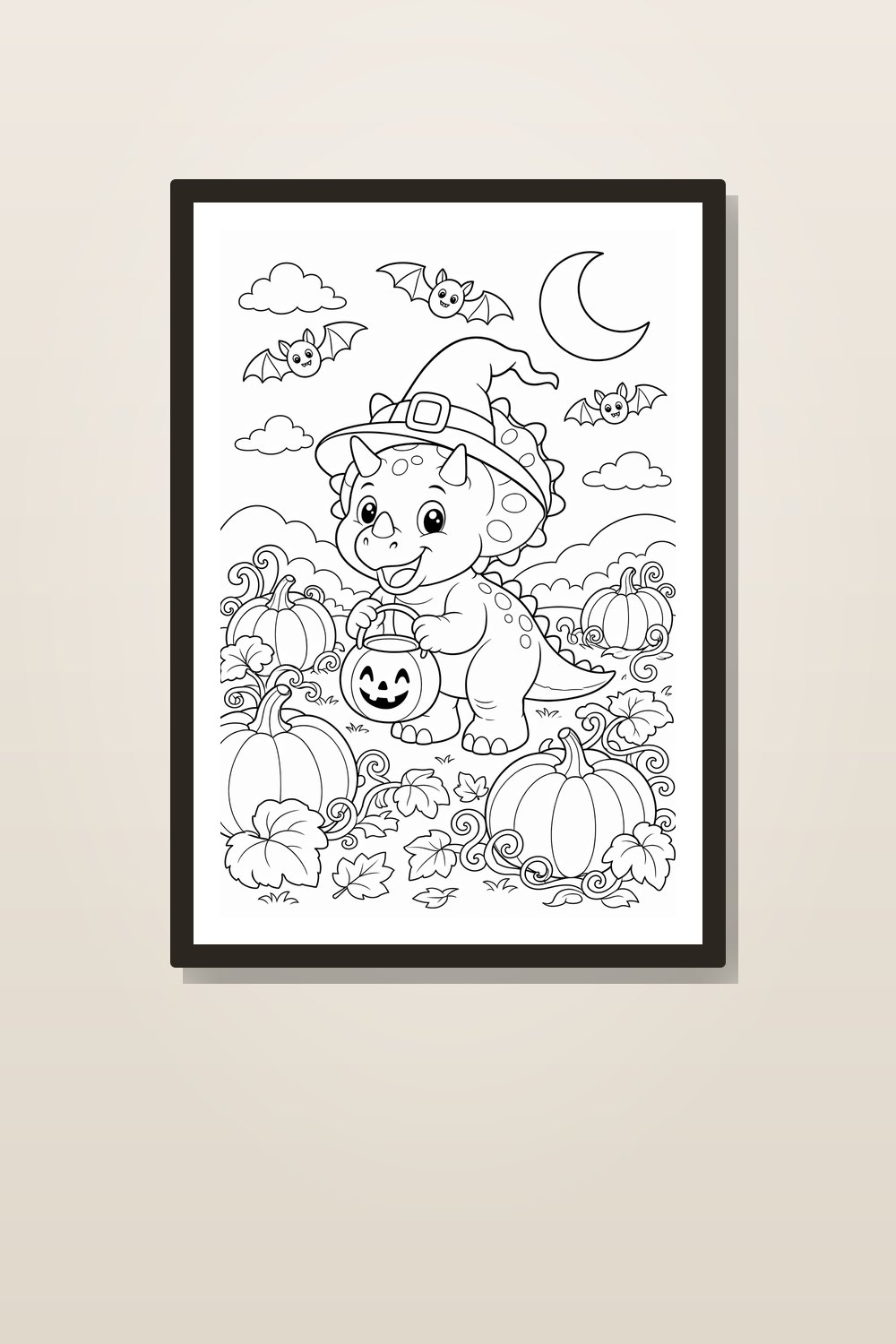 Halloween Dinosaur Coloring Pages Printable for Kids | 8 Dino Halloween PDF & PNGs