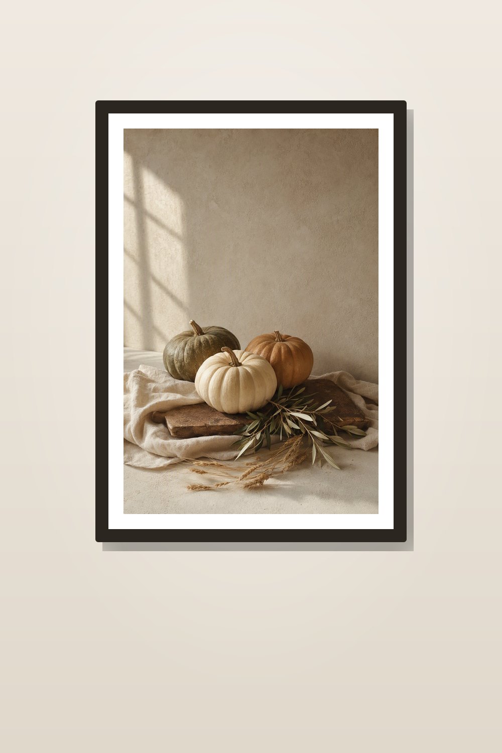 Neutral Thanksgiving Kitchen Wall Art Printable Set, Harvest Still Life Prints