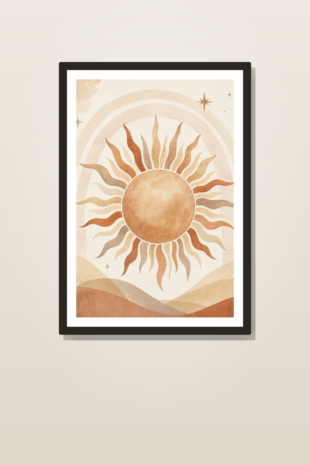 Boho Celestial Nursery Wall Art Set, Neutral Nursery Wall Art Set, Warm Boho Nursery Prints, Sun Moon Star Nursery Decor