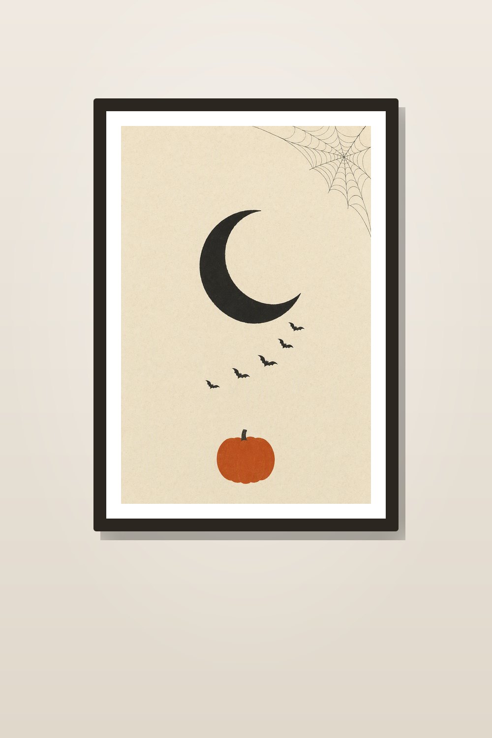 Minimalist Halloween Wall Art Printable Set, Moon Phase Gallery Wall Prints