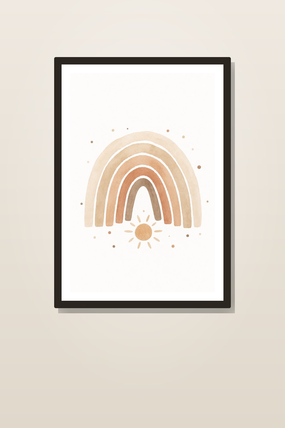 Boho Neutral Nursery Wall Art Set, Neutral Rainbow Nursery Wall Art Printable, Gender Neutral Boho Nursery Decor Bundle