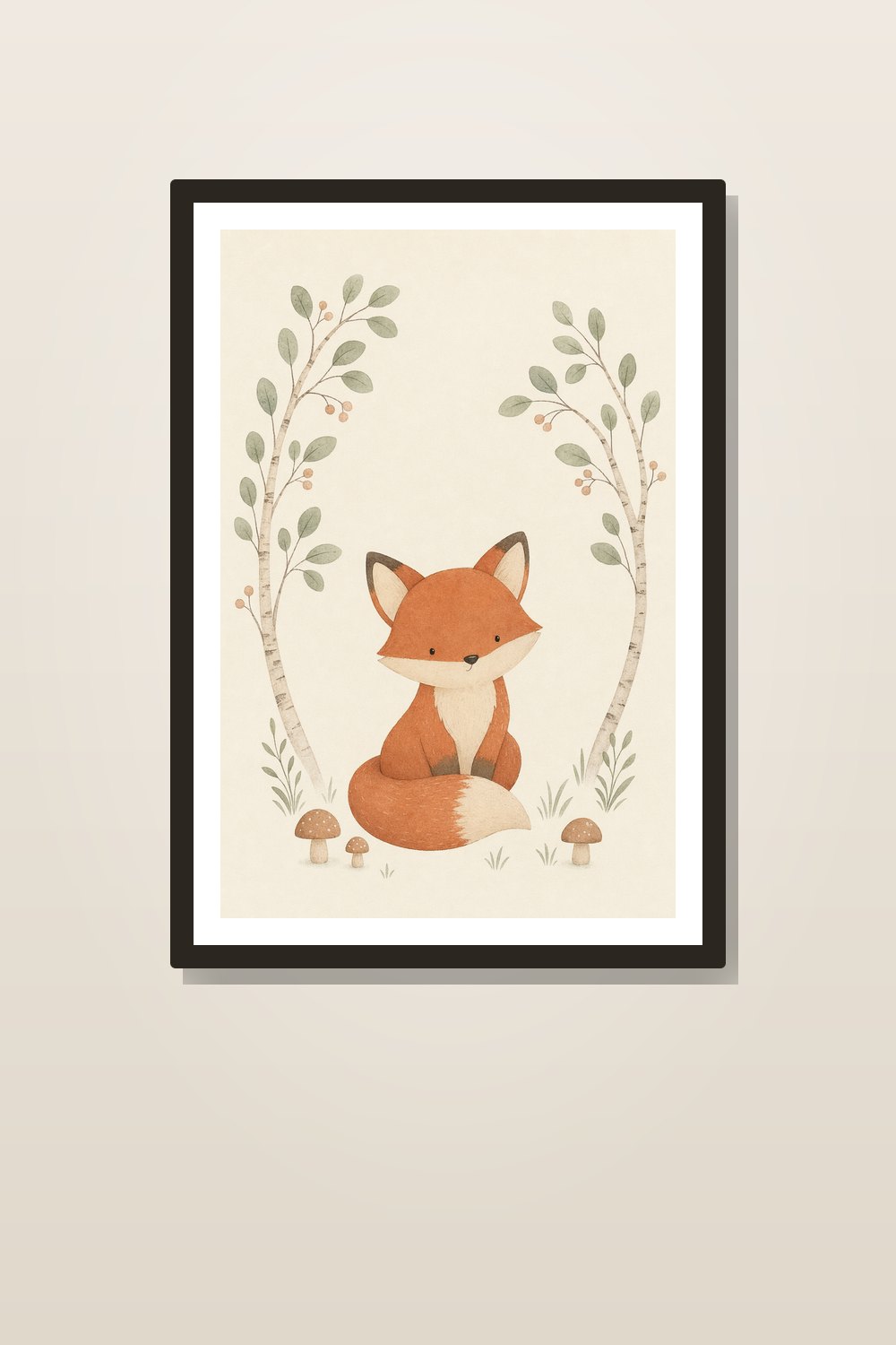 Affiches Chambre Bébé Scandinave – Trio Animaux Forêt Nordique à Imprimer, Tons Sauge Terracotta