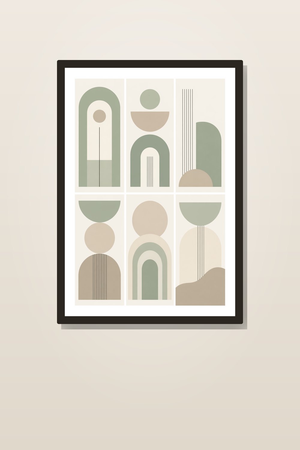 Minimalist Bathroom Wall Art Printable Set, Sage Green Geometric Bathroom Prints, Modern Spa Bathroom Wall Decor Digital Download, Set of 6
