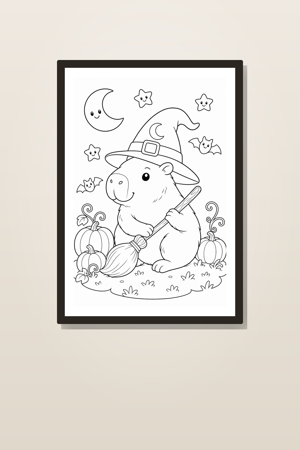Halloween Capybara Coloring Pages Printable – 8 Cute Spooky Kids PDF Activities