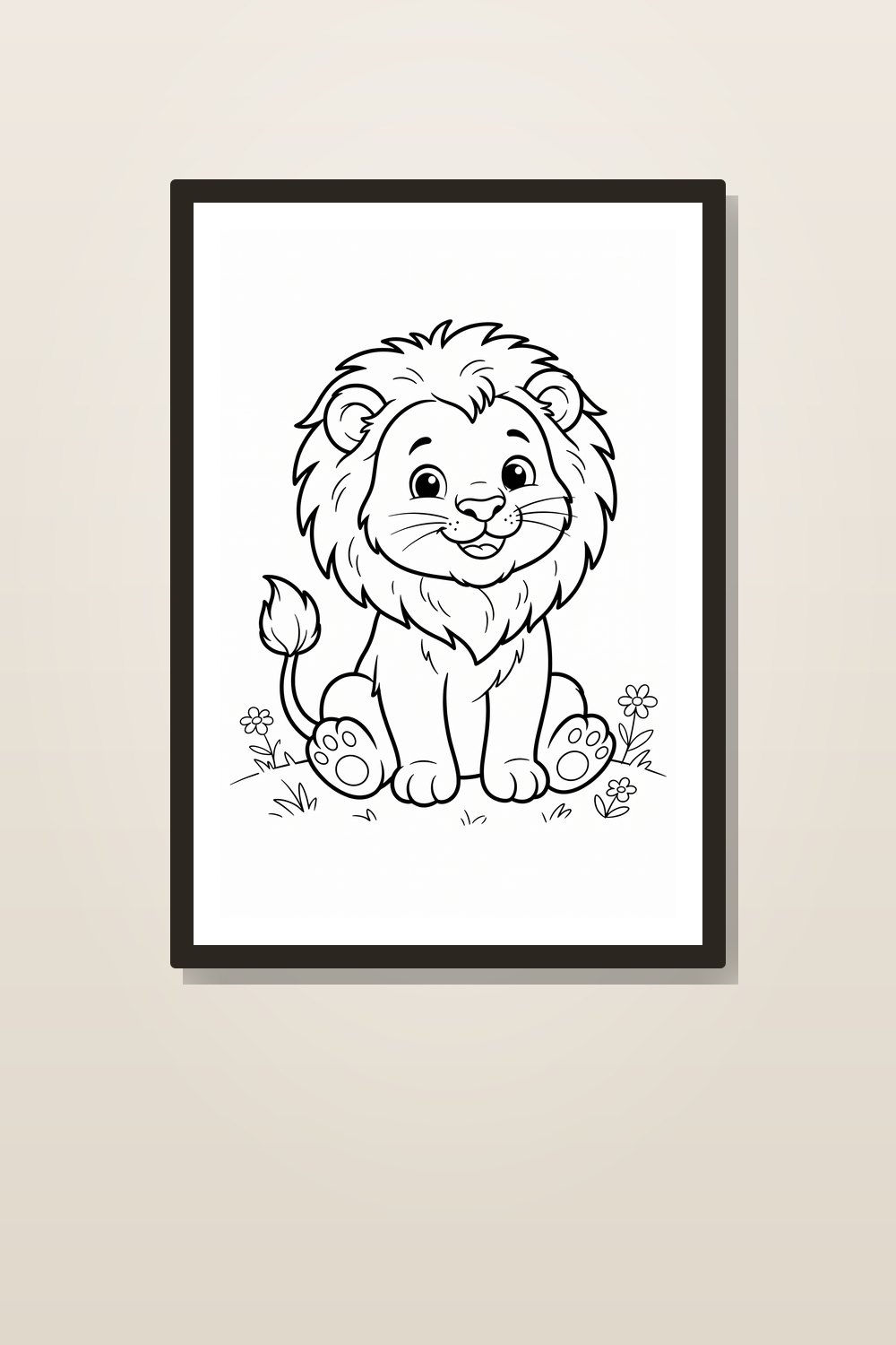 Desenhos para Colorir Animais Fofos da Safari - 8 Páginas para Imprimir | Cute Safari Baby Animals Coloring Pages Portuguese Bundle — styled in a room