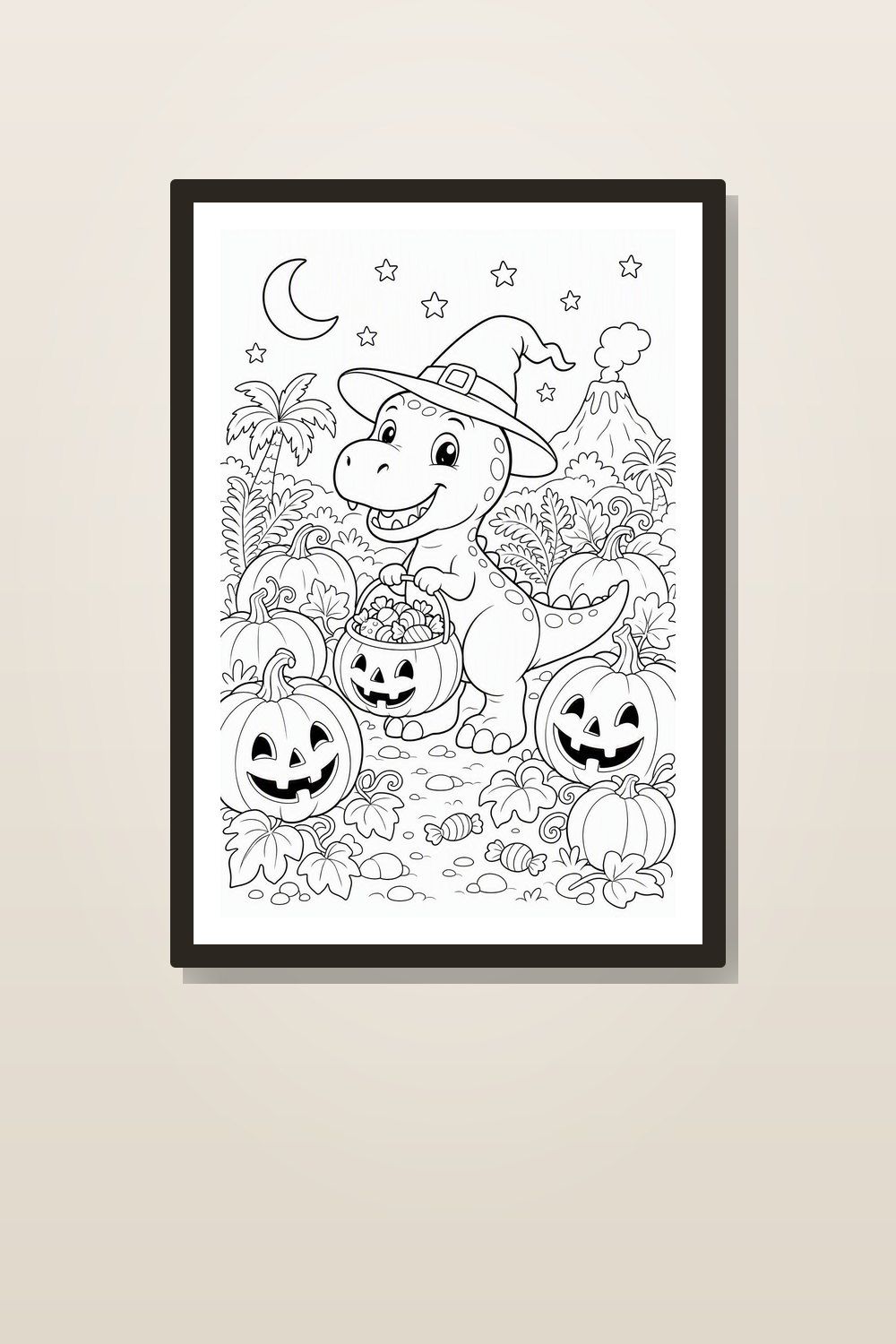 Halloween Dinosaur Coloring Pages Printable – Spooky Cute Dino Trick-or-Treat Pack