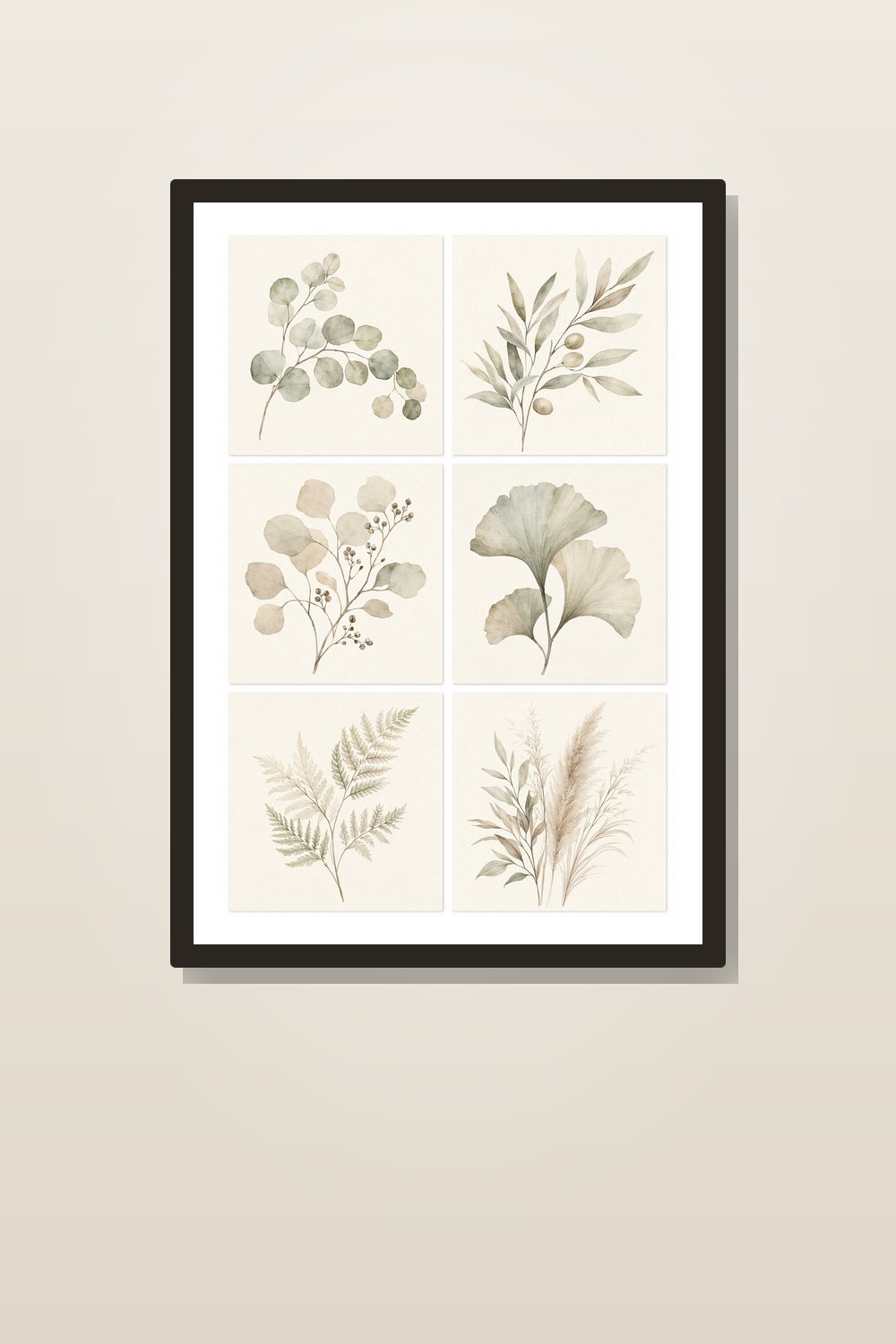 Neutral Botanical Nursery Wall Art Set Printable, Sage Green Watercolor Leaf Nursery Decor, Gender Neutral Baby Room Botanical Prints Bundle