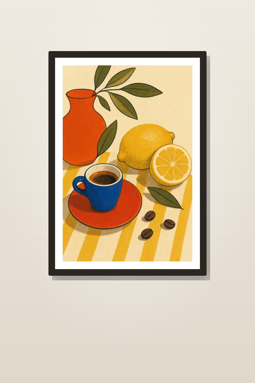Retro Italian Kitchen Wall Art Printable Set, Aperitivo Espresso Olive Lemon Prints