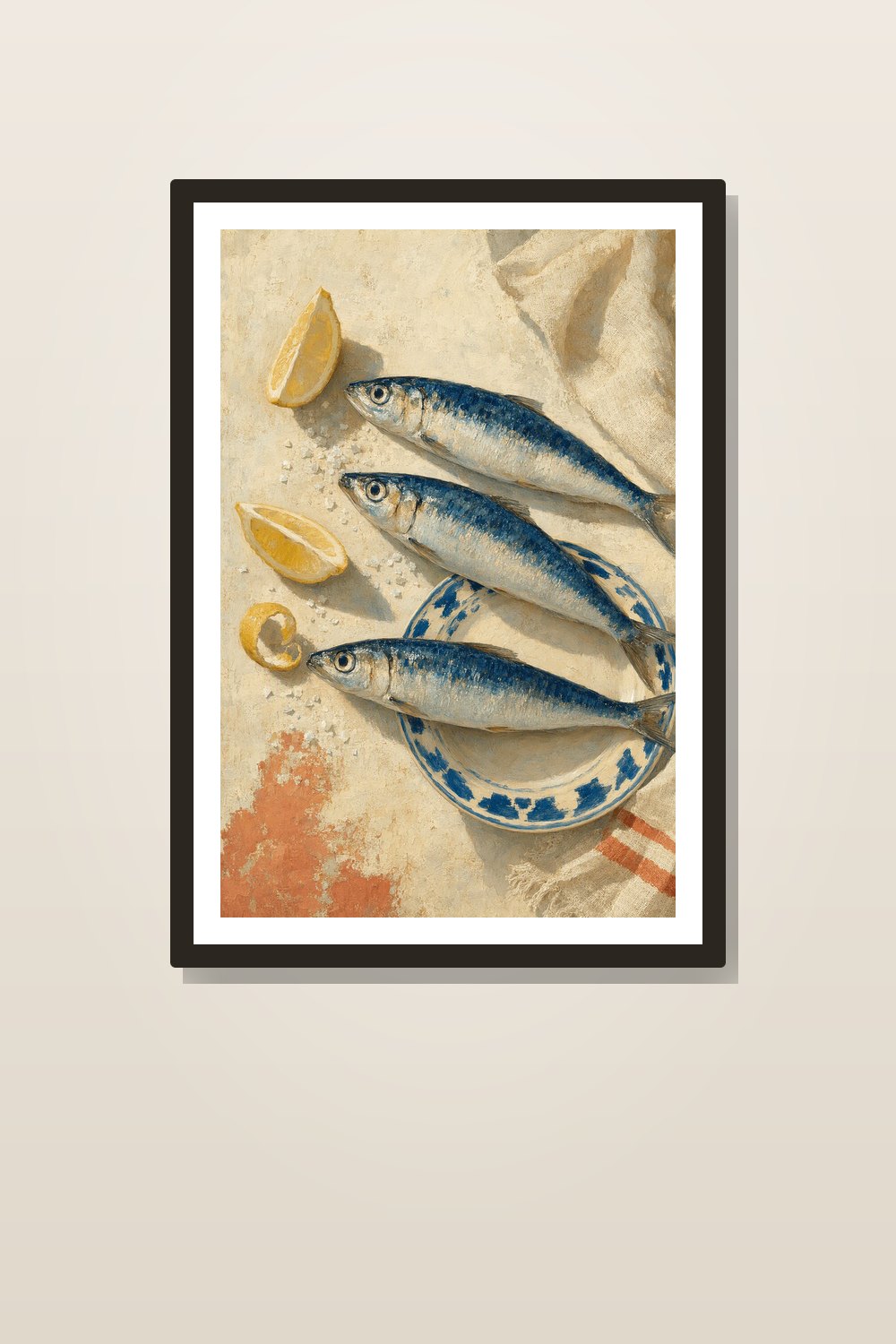 Vintage Sardine Wall Art Printable Set, Coastal Kitchen Fish Market Prints