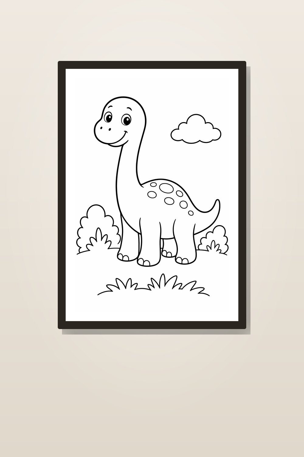 Cute Dinosaur Coloring Pages Printable for Toddlers & Preschool - 8 Page Toddler Dinosaur Coloring Book PDF Bundle
