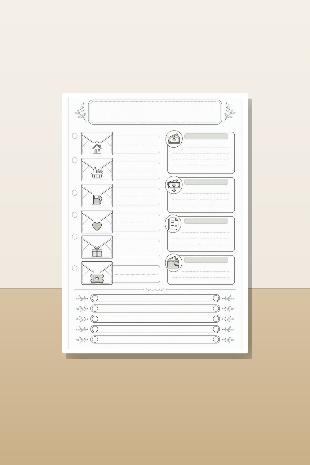 2026 Cash Envelope Budget Binder Printable | Minimalist Money Reset Bundle