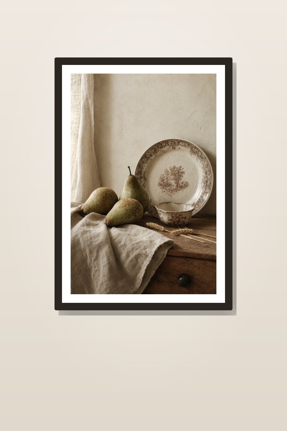 Neutral Thanksgiving Wall Art Printable Set, Heirloom Harvest Dining Room Decor