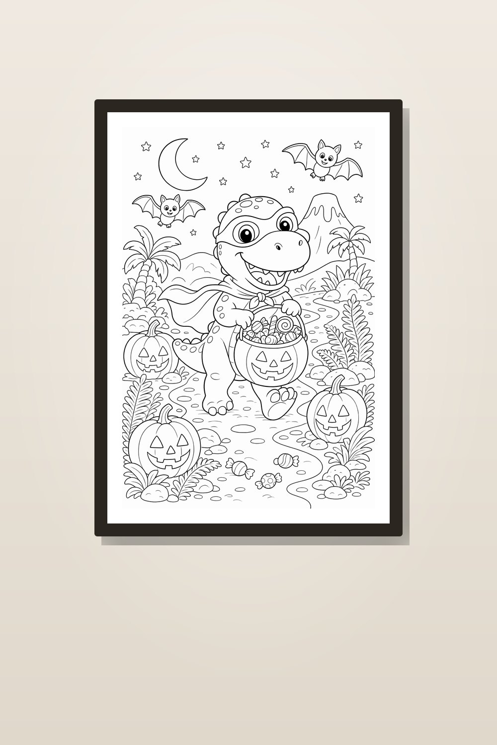 Halloween Dinosaur Coloring Pages Printable Bundle | 8 Spooky Cute Dino Coloring Sheets PDF