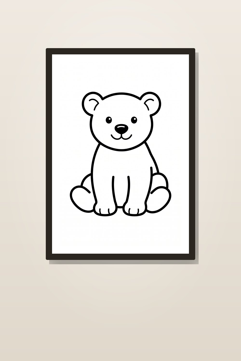 Winter Arctic Animal Coloring Pages for Toddlers: 8 Printable Cute Animal Coloring Sheets, Simple PDF Bundle & Multi-Ratio Sizes — styled in a room