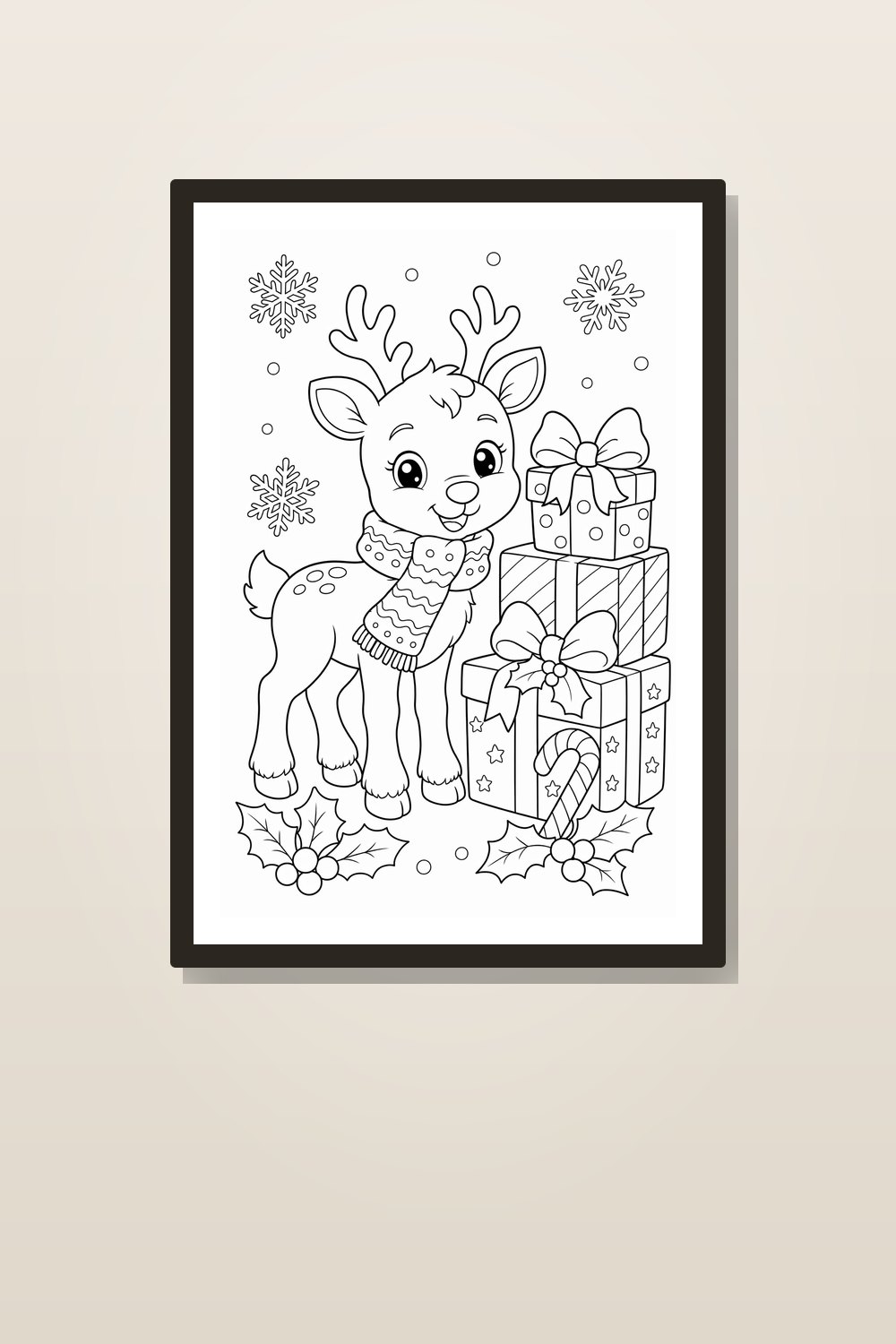 Cute Christmas Animal Coloring Pages Printable Bundle, Christmas Animal Coloring Pages PDF, Kids Holiday Coloring Pack
