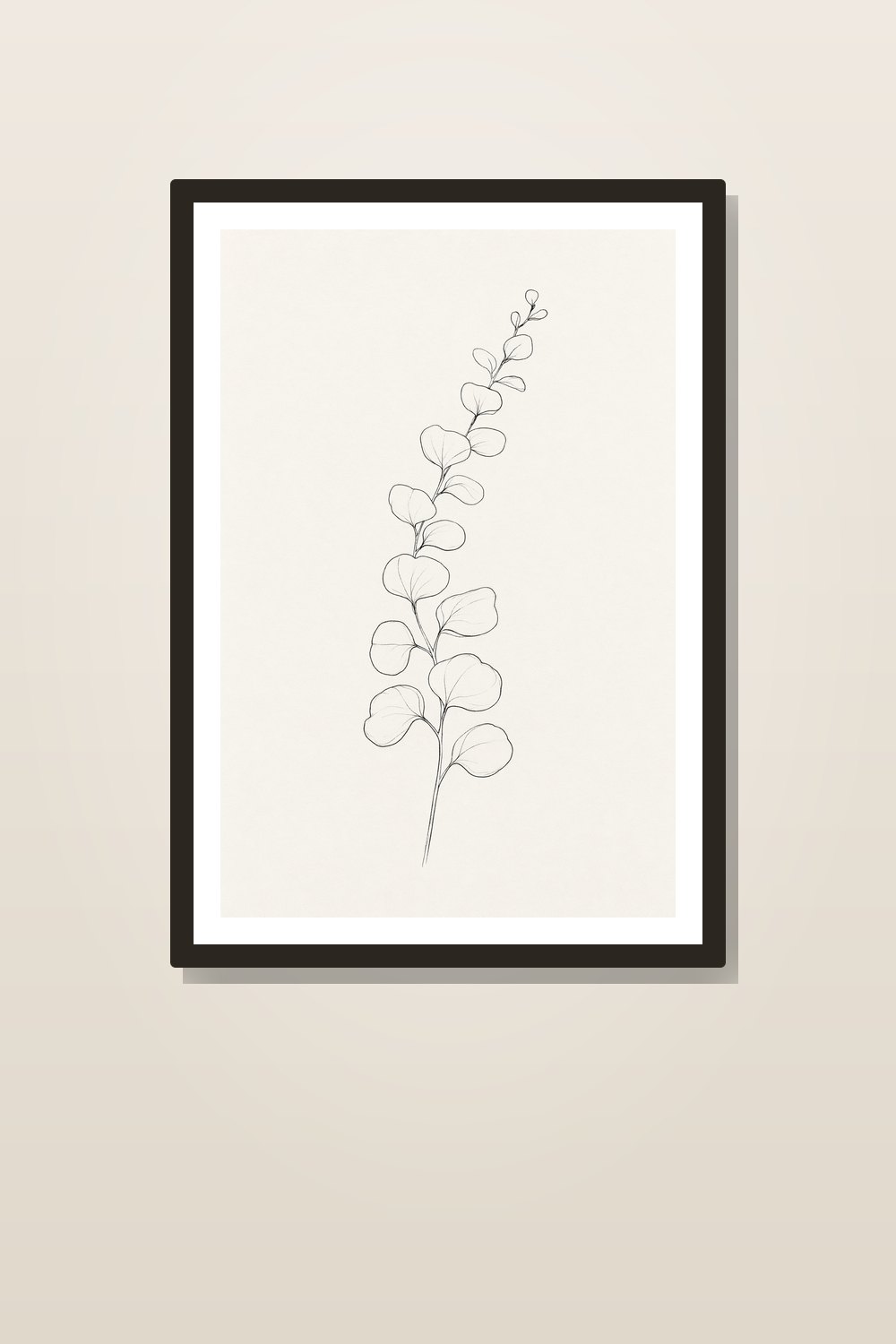 Minimalist Bathroom Wall Art Printable Set, Black and White Botanical Prints