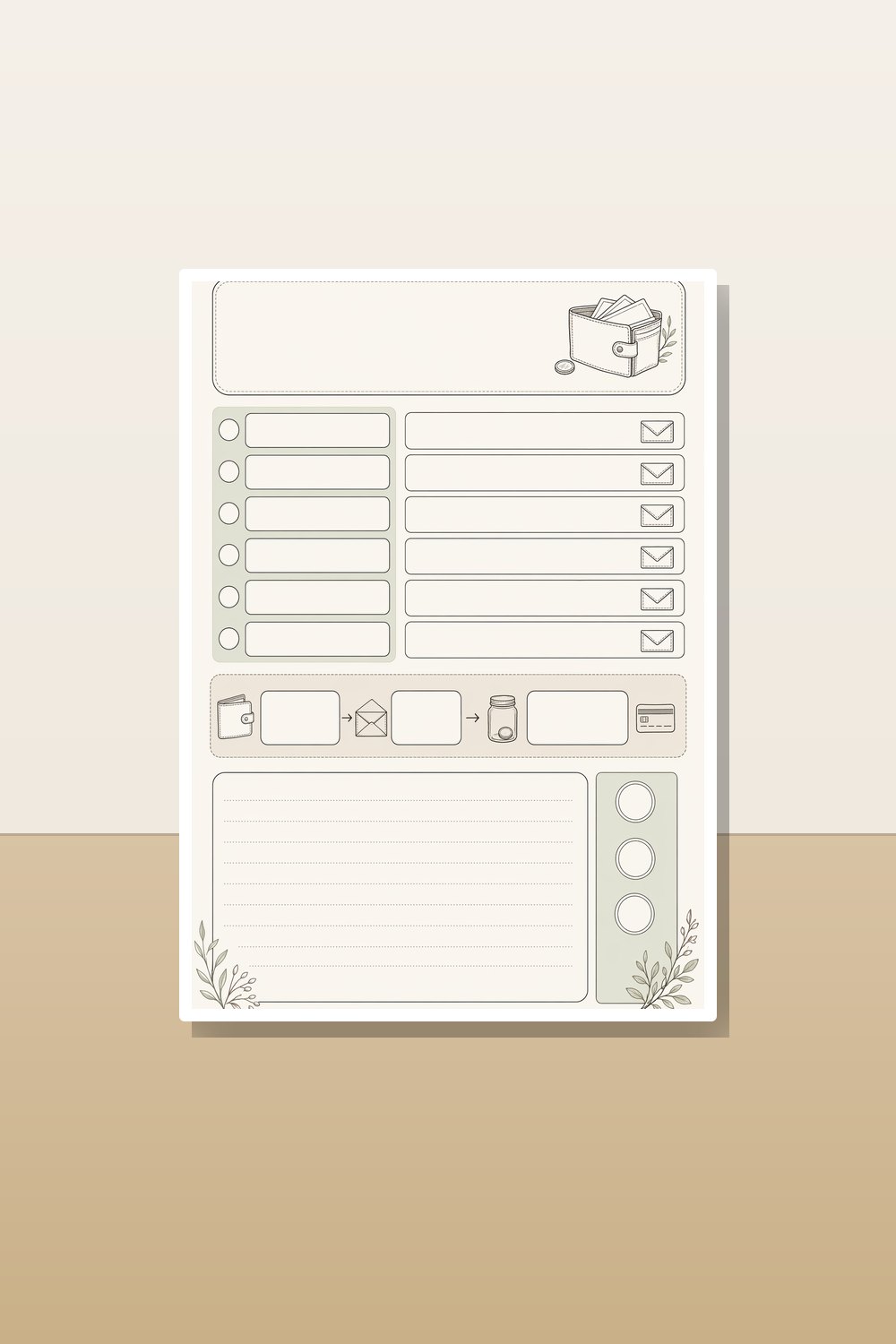 Minimalist Cash Envelope Budget Binder Printable | Paycheck & Sinking Funds Tracker Set