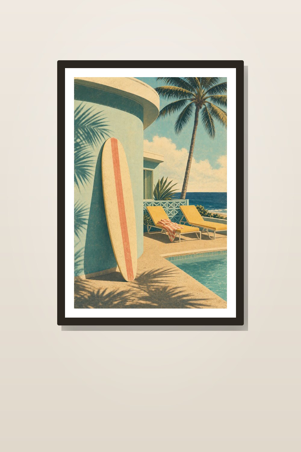 Retro Surf Wall Art Printable Set of 6, Sun Faded California Beach Decor