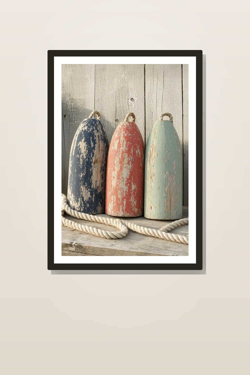 Lobster Buoy Wall Art Printable Set of 6, Nautical Rope & Coastal Dock Prints