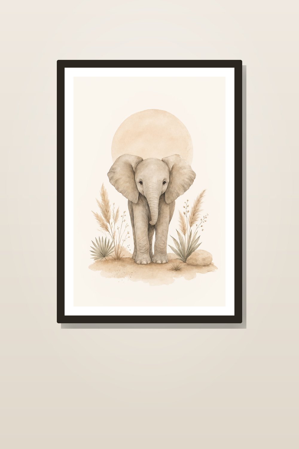 Neutral Boho Safari Nursery Wall Art Set of 6, Beige Safari Nursery Prints, Gender Neutral Baby Animal Printable Decor