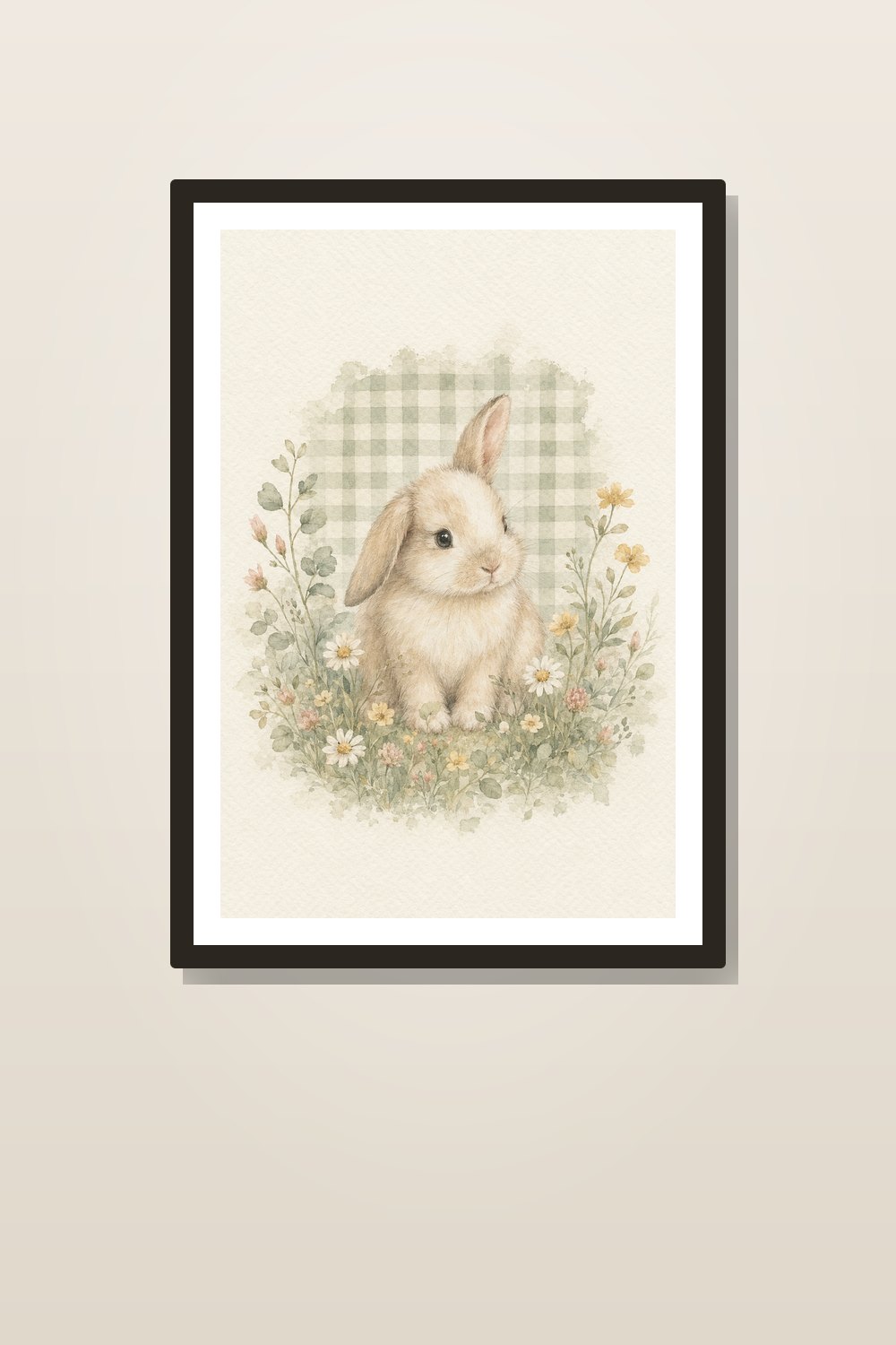 Sage Green Bunny Duck Nursery Wall Art Printable Set, Neutral Cottagecore Animal Prints