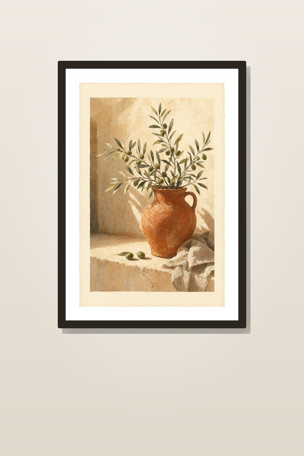 Láminas Decorativas Cocina Botánicas – Set Mediterráneo de Limones, Olivos y Hierbas