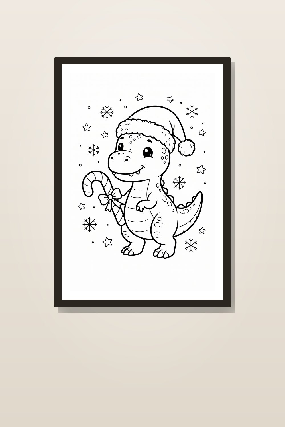 Christmas Dinosaur Coloring Pages Bundle - Cute Festive Dino Holiday Printable Activity Pack for Kids — styled in a room