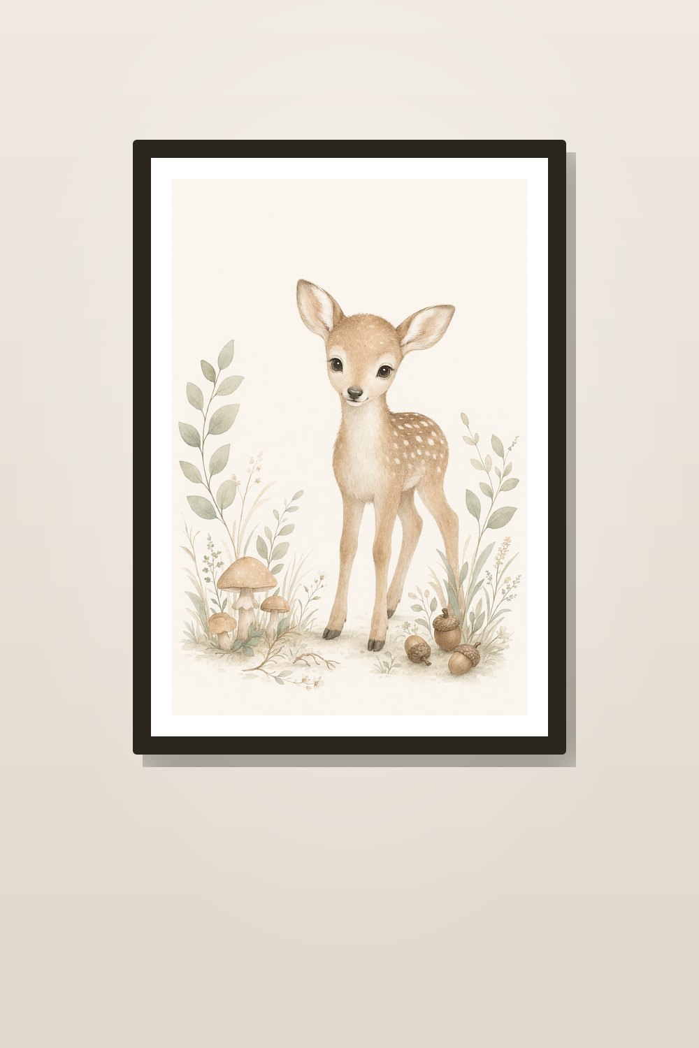Kinderzimmer Poster Set Waldtiere Printable – Boho Neutral Babyzimmer Bilder in Beige & Salbei, 6er Woodland Nursery Wall Art Bundle
