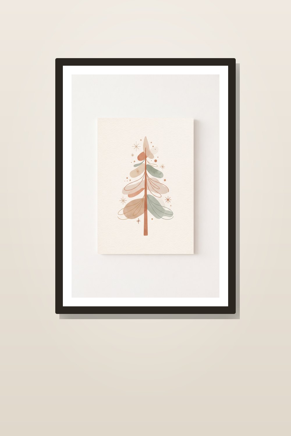 Boho Christmas Nursery Wall Art Set, Neutral Christmas Baby Room Decor, Minimalist Holiday Nursery Prints — styled in a room