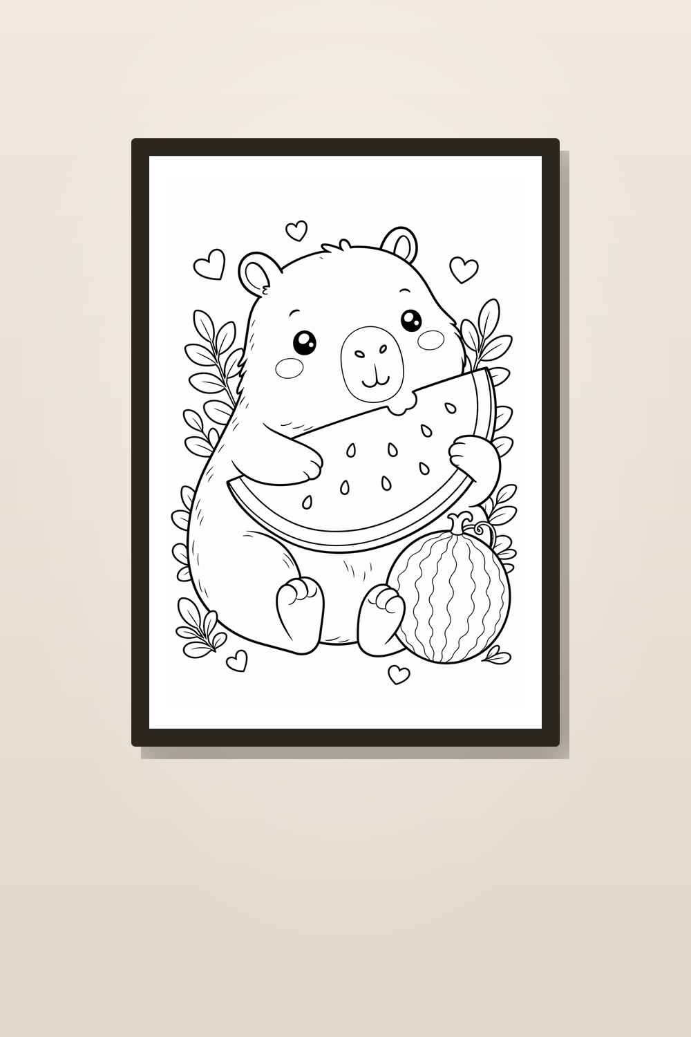 Desenhos para Colorir Capivara Fofa Kawaii PDF para Imprimir | Bundle com 8 Páginas