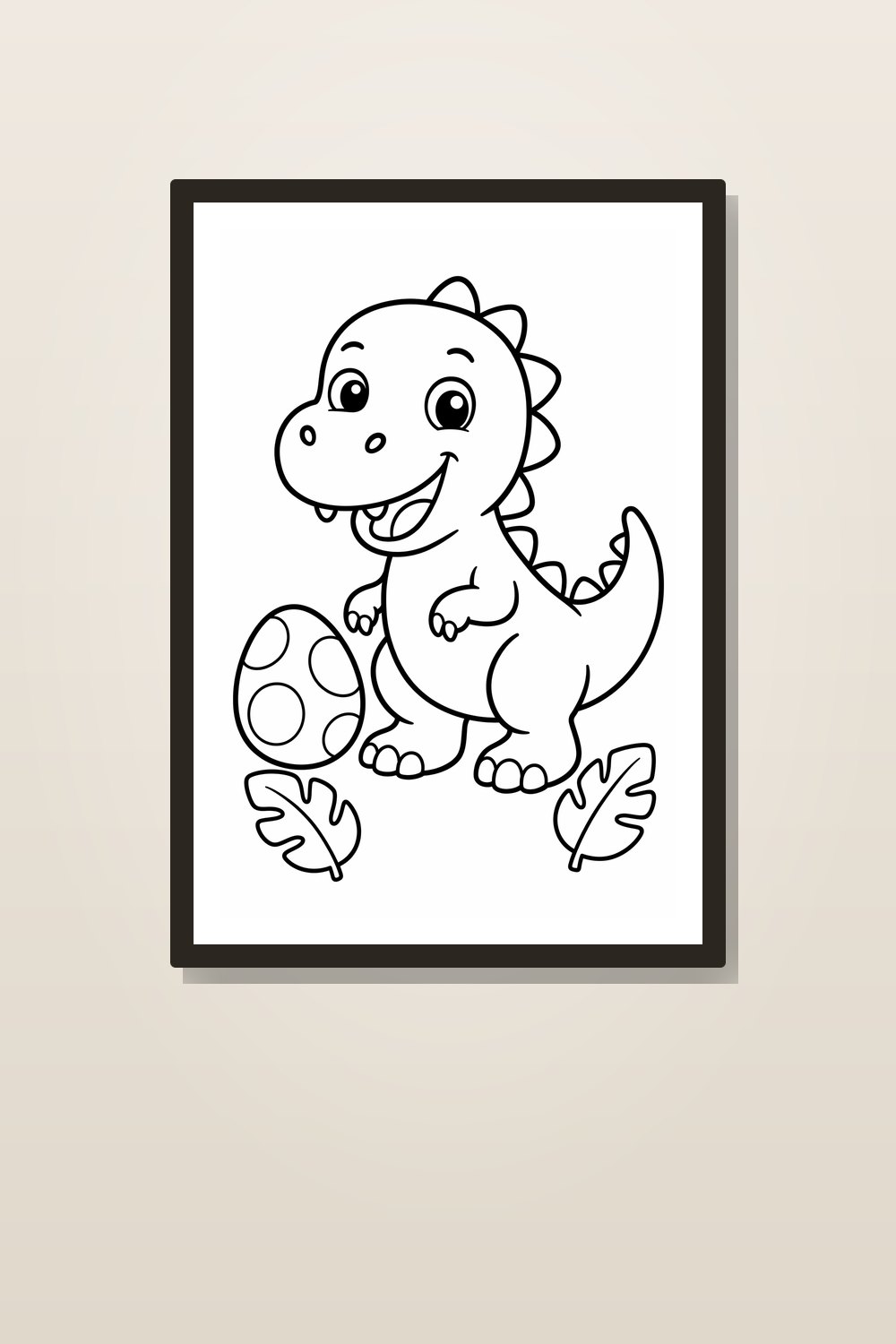 Cute Dinosaur Coloring Pages Printable Bundle for Preschool & Toddlers, Easy Bold Outline Dino Coloring Book PDF Pack