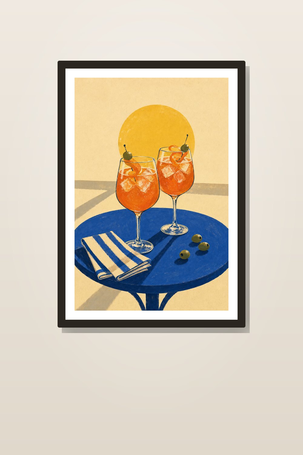 Retro Aperitivo Wall Art Printable Set, Mediterranean Kitchen Decor