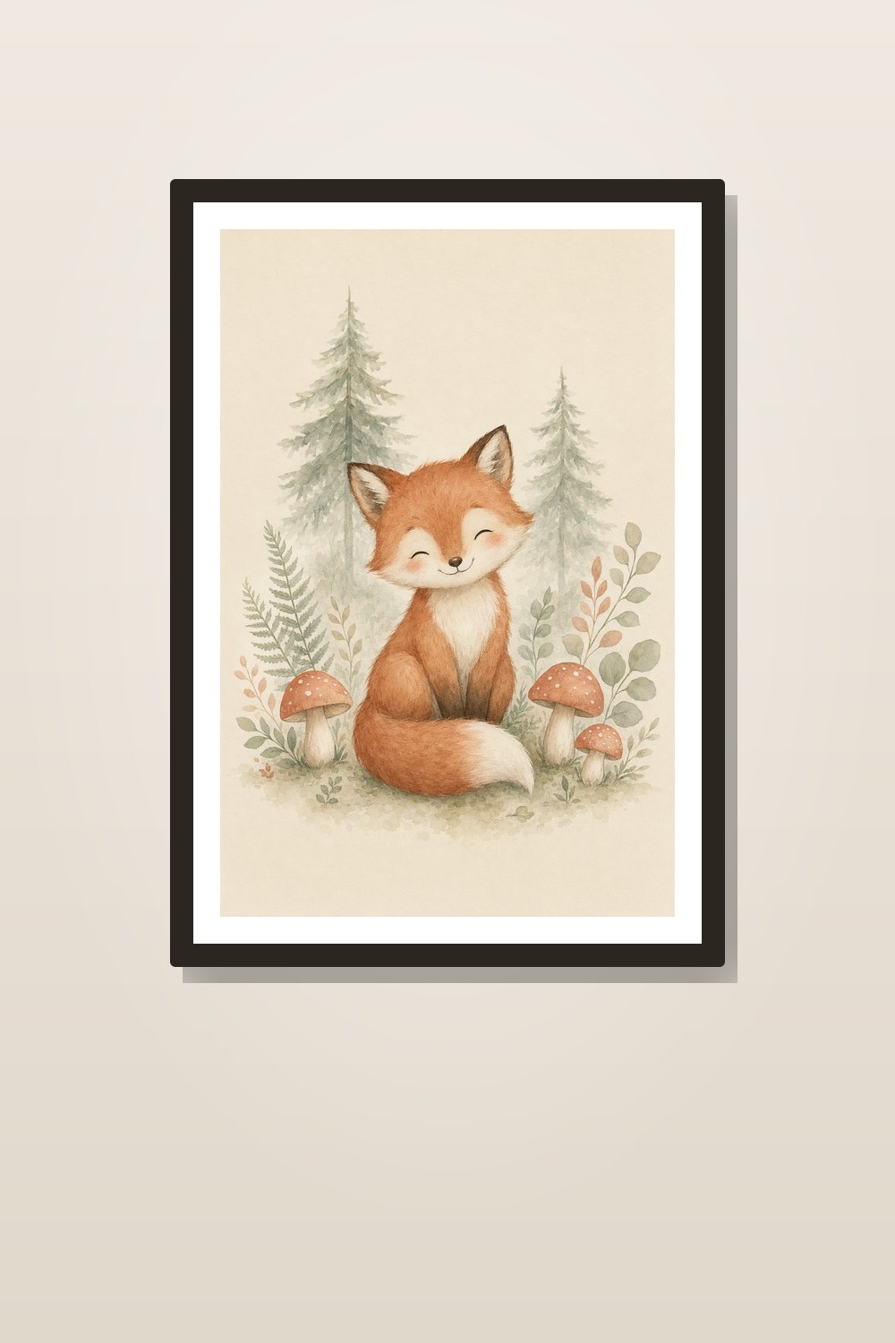 Affiche Chambre Bébé Scandinave Animaux Forêt | Set 6 Posters Imprimables