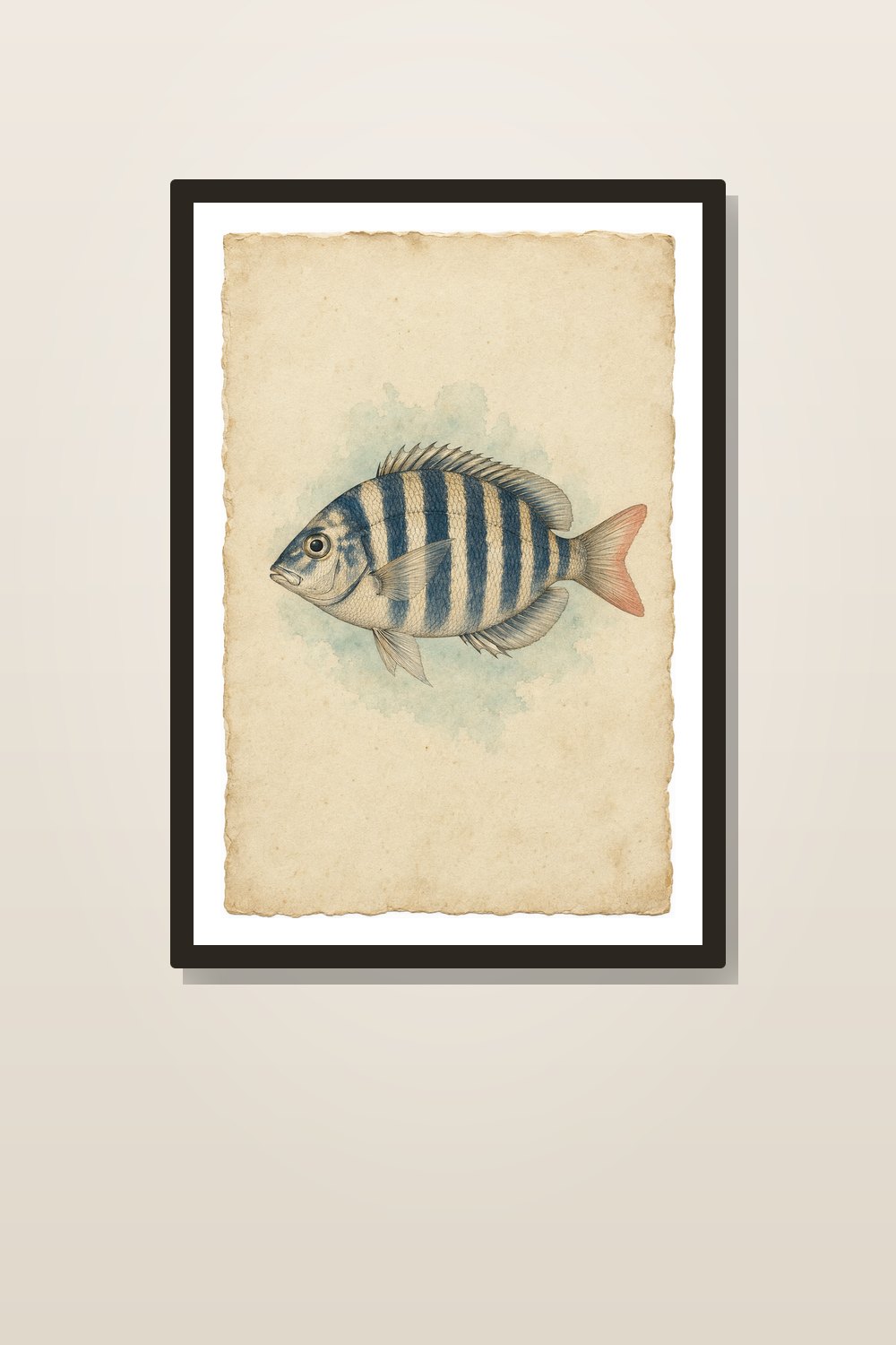 Vintage Fish Wall Art Printable Set, Coastal Natural History Prints, Coral Gallery Wall Bundle