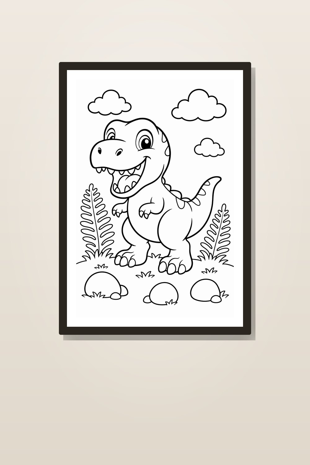 Cute Dinosaur Coloring Pages Printable for Kids Ages 3-8 - 8 Page Dino Coloring Pack PDF