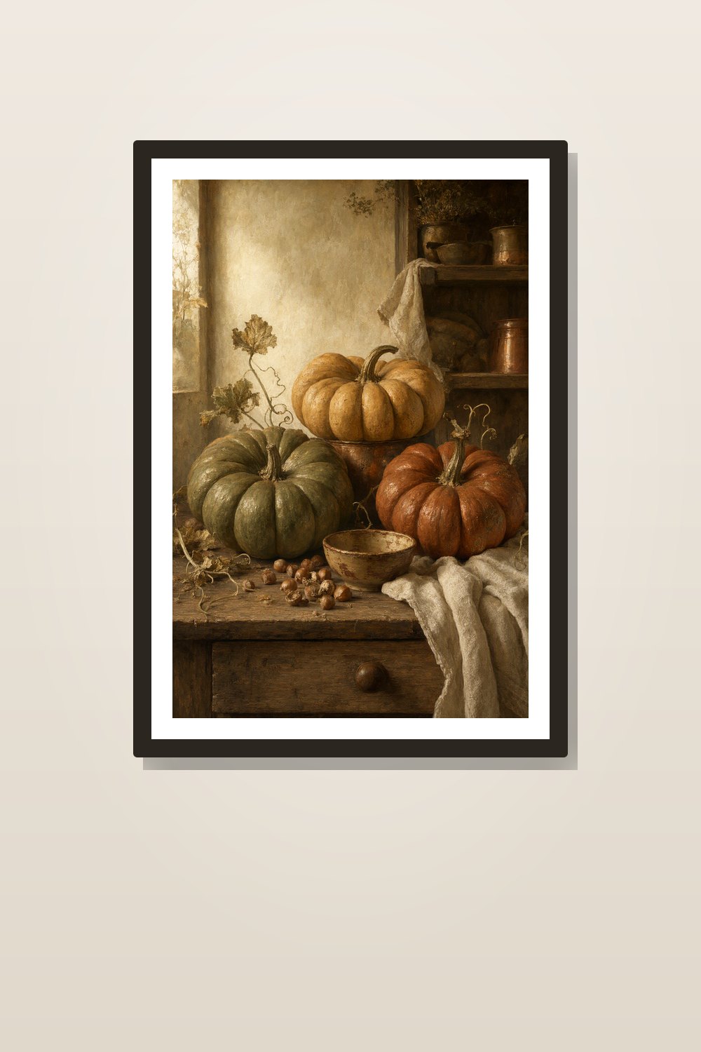 Vintage Autumn Kitchen Wall Art Printable Set, Fall Pantry Decor Bundle