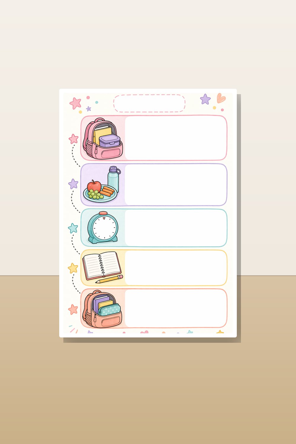 ADHD Homework Planner Printable – Pastel After School Routine & Visual Checklist Bundle