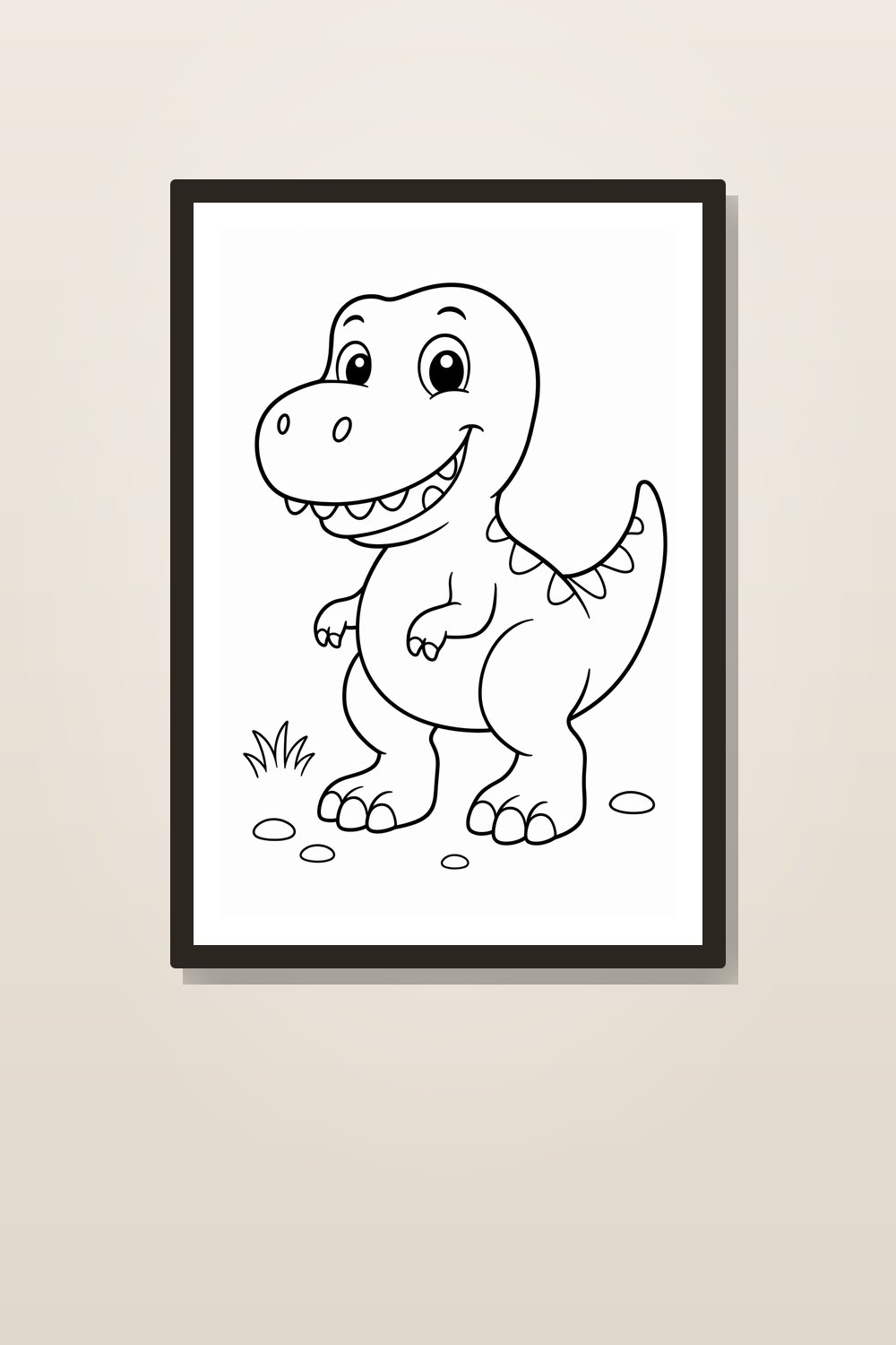 Cute Dinosaur Coloring Pages Printable for Toddlers & Preschoolers - Easy Simple Dino Coloring Pack PDF