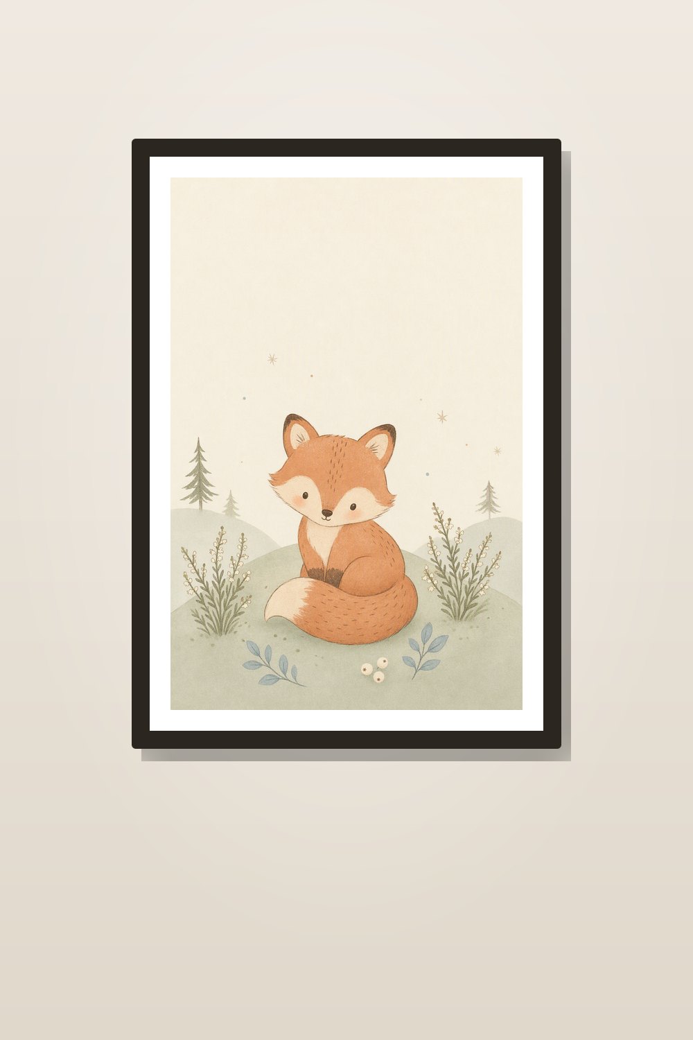 Affiches Chambre Bébé Scandinave – Lot de 6 Animaux de Forêt Nordiques