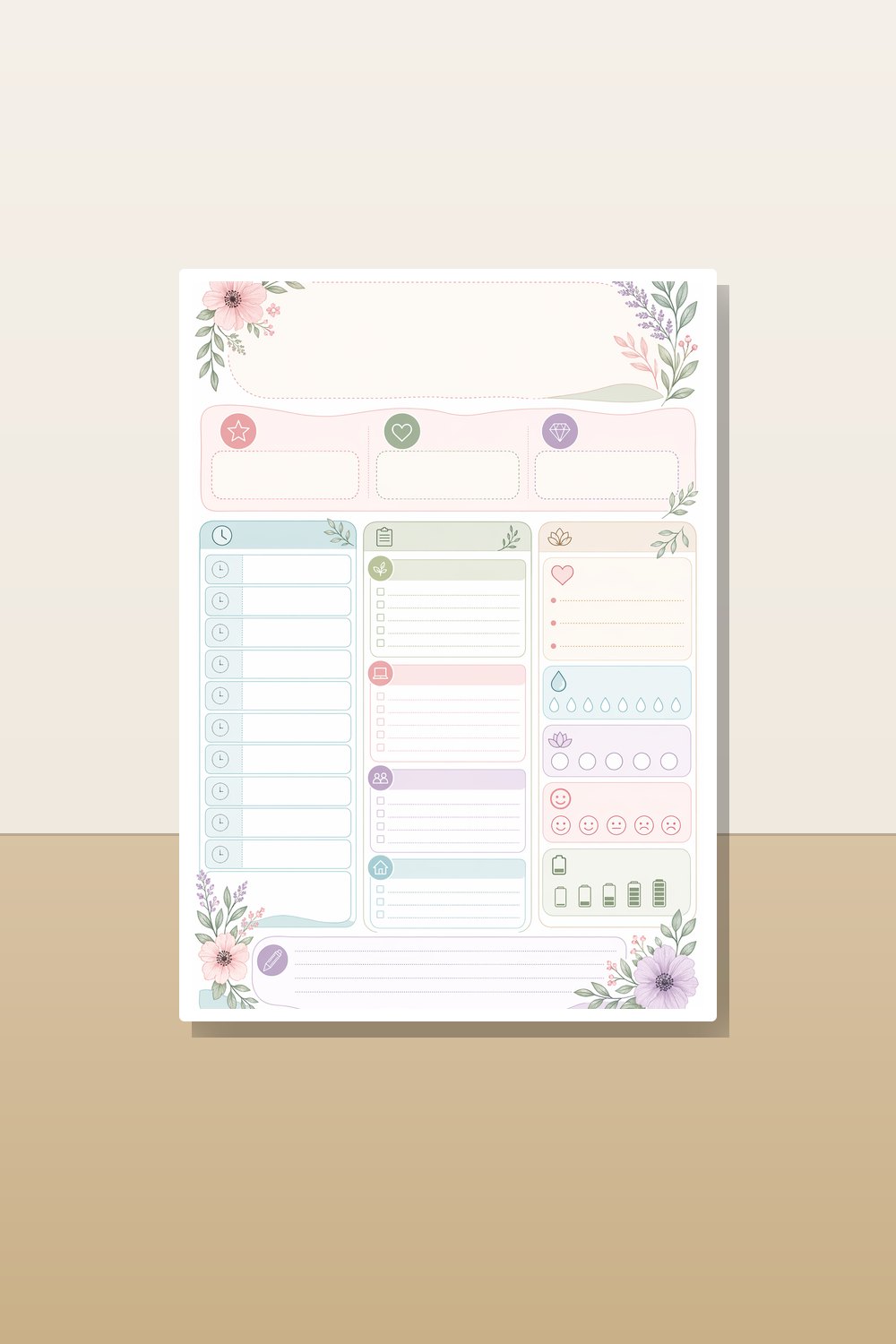 ADHD Planner Printable Women Bundle, ADHD Daily Planner Printable, Visual ADHD Focus Planner PDF, Executive Function Routine Pages