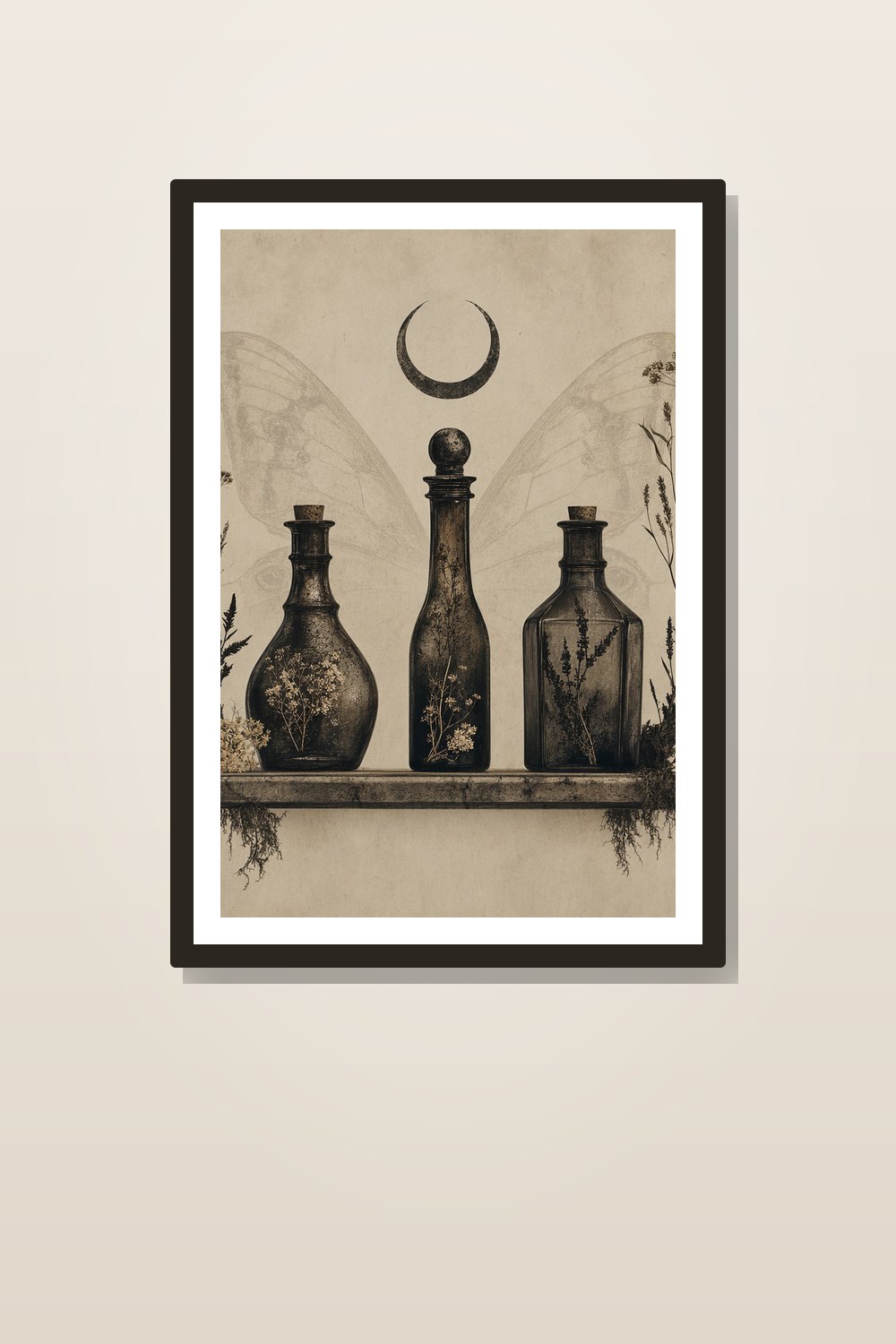 Minimalist Halloween Wall Art Printable Set, Gothic Apothecary Halloween Print Set, Moody Vintage Wall Decor Bundle